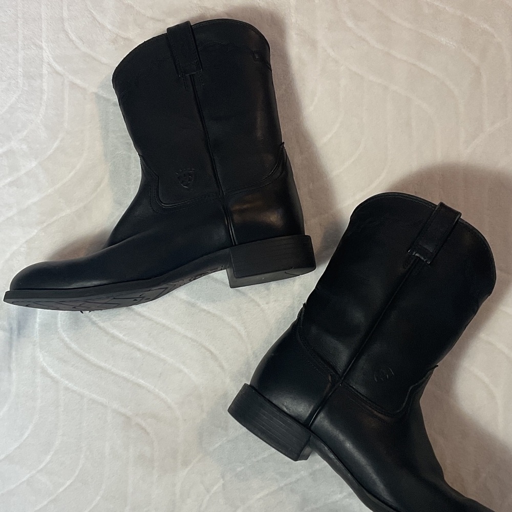 ARIAT ATS technology Black Leather Western cowboy boots